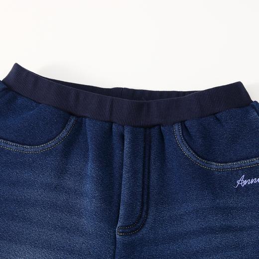 ☆【实体店同款】女童高弹保暖加绒全腰针织牛仔长裤2023年冬季新款安奈儿童装AG346778 商品图2