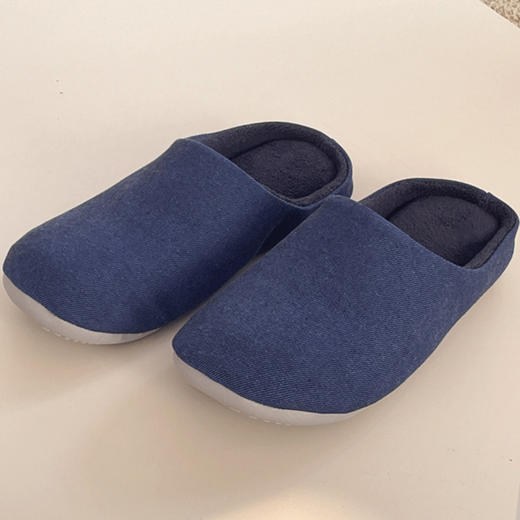 【防水牛仔拖鞋】家居拖鞋纯色全棉情侣地板拖鞋静音秋冬加绒拖鞋 商品图3
