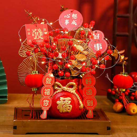 新年好物！ ！【携新年植绒布福桶！喜迎新春】乔迁用品福桶新年抱抱桶，伴手礼年货成品材料包，营造福气仪式感 生活旺旺 商品图2