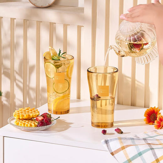 康宁（VISIONS）心悦双饮杯咖啡杯带盖高颜值玻璃杯吸管杯办公室随行杯 心悦双饮杯 商品图4