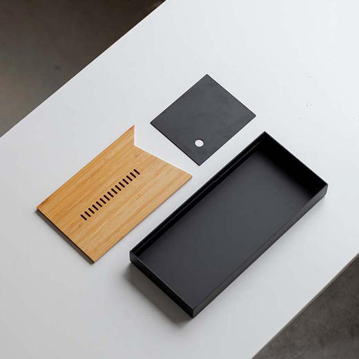 无闻 长方形竹制觅何竹盘禅意干泡盘储水式茶水托盘家用客厅泡茶盘 商品图4