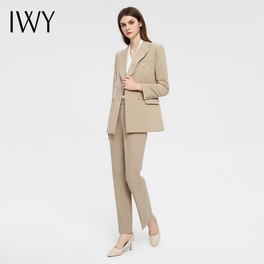 IWY/卡其色西装套装女英伦风主持人正装气质白领职业装教资正装C13317+P33317 商品图2