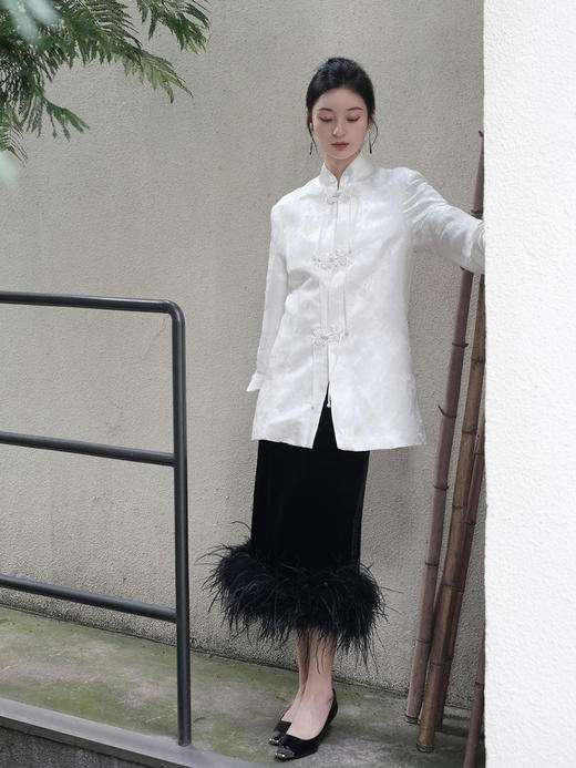 盛唐牡丹 |小立领盘扣新中式提花西装 商品图4