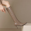 冬季新款，纯色复古风高跟长靴XCC-X6121 商品缩略图7