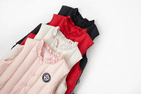 可嘟儿羽绒马甲竖格纯色四色可选