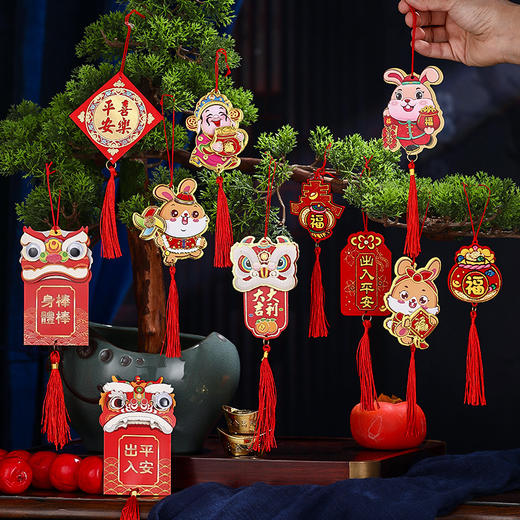 【福气满满❗️马年小银柳挂件】新年装饰品过年春节挂件家用氛围场景布置盆景树上小挂饰好礼特价新年礼盒年货礼盒 商品图3
