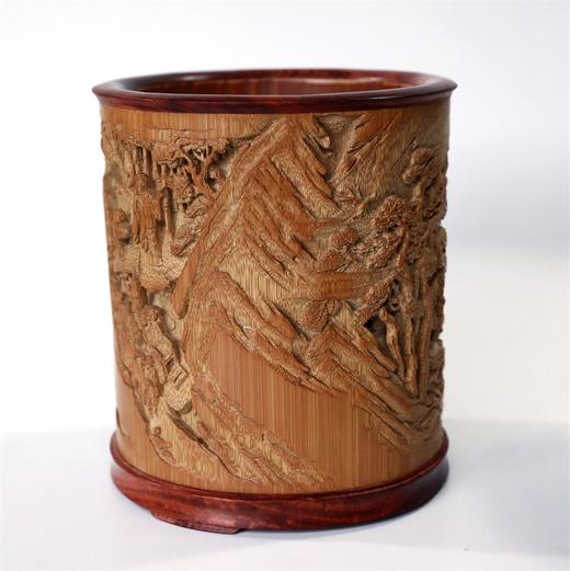 醉翁亭记°竹雕笔筒14.5*16.5cm 商品图3