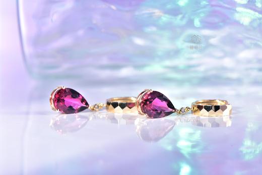 【甜美】水滴碧玺耳坠    CB12309103 商品图2