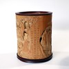 镂雕西园雅集°竹雕笔筒13x16.5cm 商品缩略图2