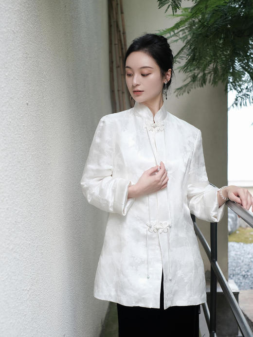 盛唐牡丹 |小立领盘扣新中式提花西装 商品图1