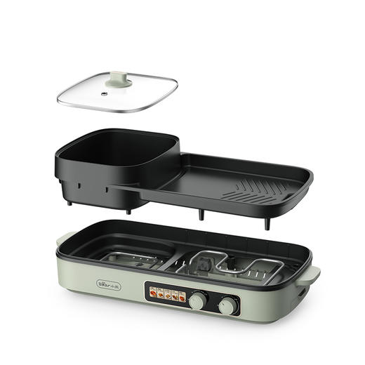 【小程序】小熊(Bear)烤涮一体两用锅烤肉锅电烤炉烧烤烤盘家用烤肉盘多功能多用途电火锅电烤炉DKL-E20V1 商品图2