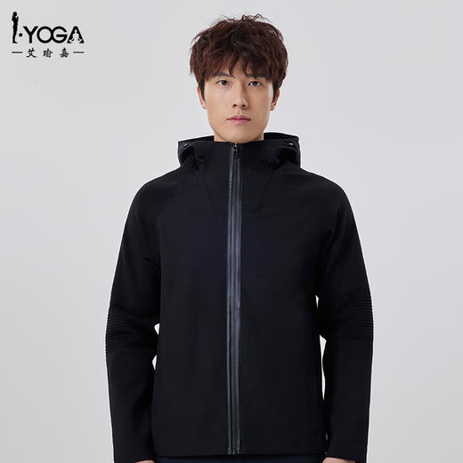 IYOGA春季男士运动训练户外连帽上衣防风防水 耐磨夹克MJ003 商品图1