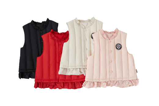 可嘟儿羽绒马甲竖格纯色四色可选 商品图1