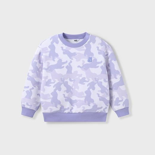 ☆【实体店同款】女童潮流雪豹印花圆领长袖卫衣2023年秋季新款安奈儿童装AG341780 商品图3