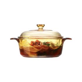 康宁锅晶彩透明玻璃锅明火直烧耐高温燃气砂锅家用1.25L