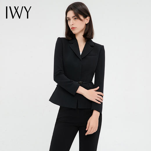 IWY/高端黑色西装套装女新款气质商务公务员面试正装售楼部工作服C13315+P13315 商品图3