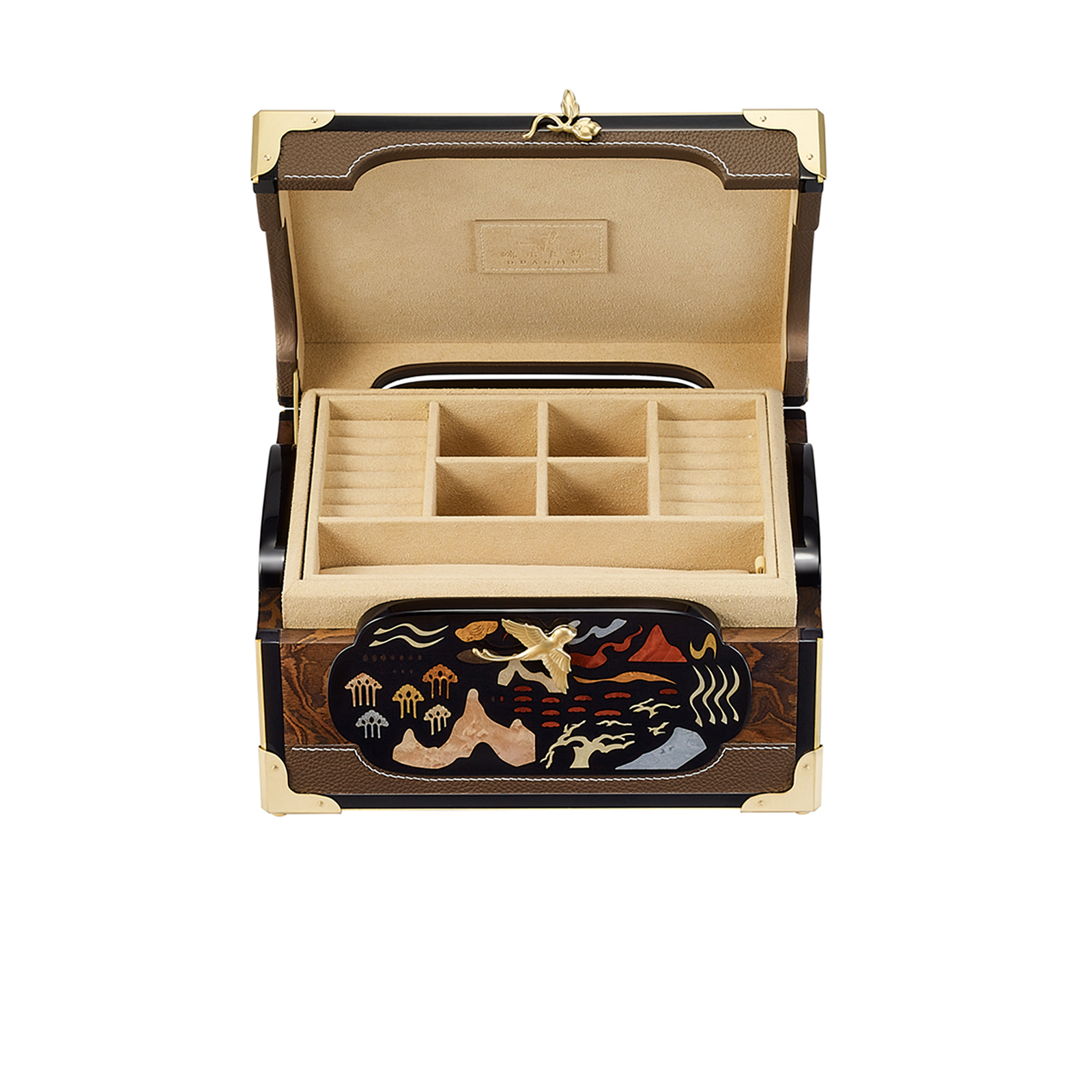 镶嵌“洛神渡水”主题珠宝金钿匣