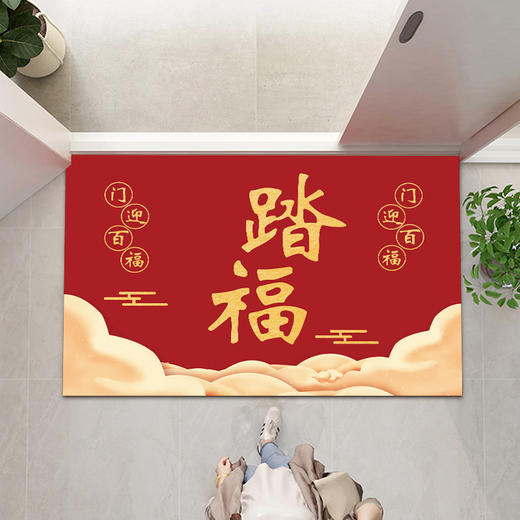 【蛇年大吉❗️国潮中国风地垫】年地垫新年入户门垫红色门口脚垫喜庆家用防滑玄关地毯垫子特价 商品图3