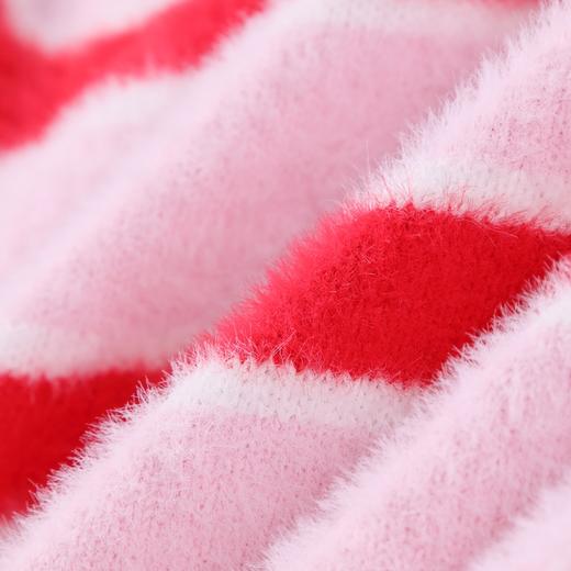 【实体店同款】女童萌趣小兔毛绒条纹圆领针织衫2023年冬季新款安奈儿童装XG344757 商品图8