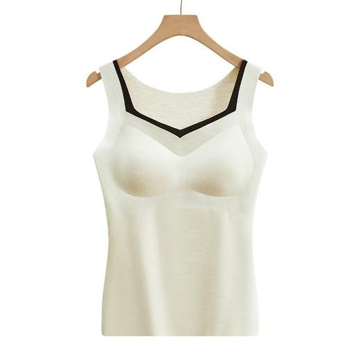 秋冬【一体式无痕保暖内衣】德绒保暖修身内衣 加厚自发热背心带胸垫 商品图4