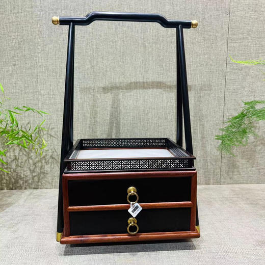 提篮音乐盒°紫光檀镶酸枝 商品图0