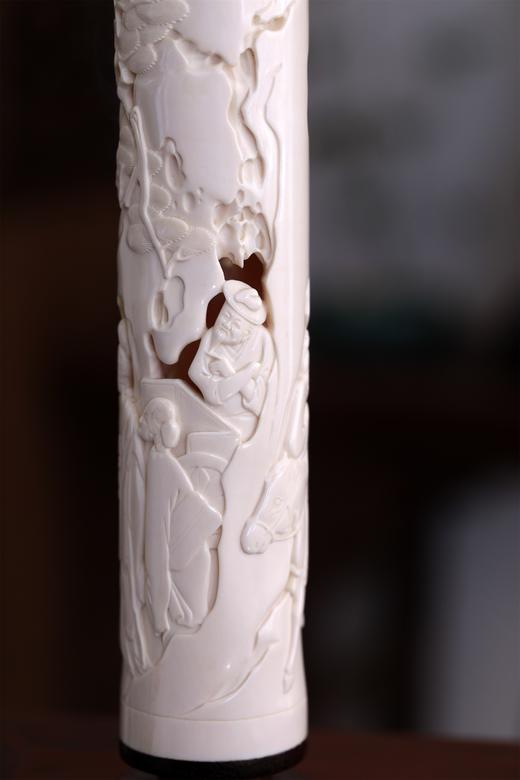 长亭告别°猛犸牙雕香筒4.5*20.5cm 商品图6