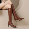 冬季新款，纯色复古风高跟长靴XCC-X6121 商品缩略图2
