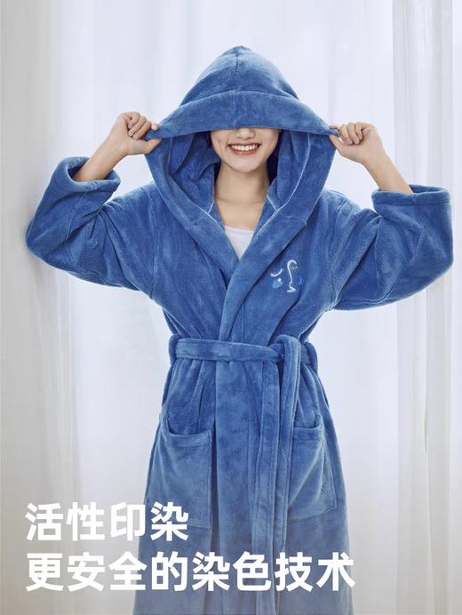 三利浴袍女吸水速干冬珊瑚绒浴巾式加厚冬款男情侣酒店浴巾睡袍长 商品图2