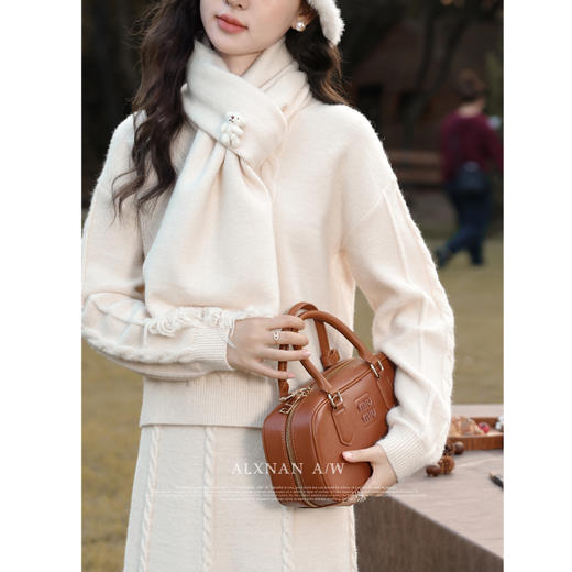 鹿向南《浮云松露》米杏色半身裙 不含上衣L330202BQ 商品图3