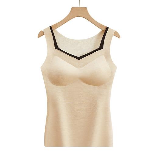 秋冬【一体式无痕保暖内衣】德绒保暖修身内衣 加厚自发热背心带胸垫 商品图7