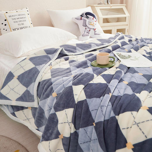 啄木鸟(PLOVER)雪貂绒毛毯-英伦格ZMN-RT009 商品图3