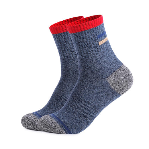 洁丽雅5双装男士中筒袜纯棉运动风亲肤舒适吸湿排汗新疆棉袜子男 商品图9