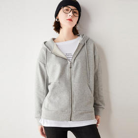 纤束马加绒男女同款拉链华棉连帽卫衣