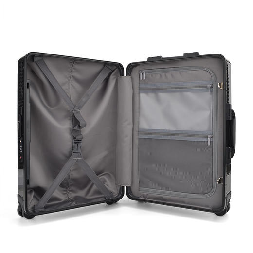 PLOVER碳纤维纹拉杆箱20英寸登记箱旅行箱 密码箱万向轮商务登机箱GD2699-20A 黑色 20寸 商品图3