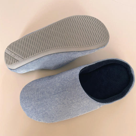 【防水牛仔拖鞋】家居拖鞋纯色全棉情侣地板拖鞋静音秋冬加绒拖鞋 商品图11