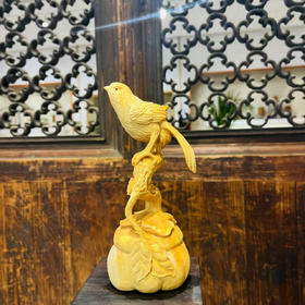 喜鹊登枝事事如意°黄杨木摆件