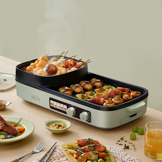 【小程序】小熊(Bear)烤涮一体两用锅烤肉锅电烤炉烧烤烤盘家用烤肉盘多功能多用途电火锅电烤炉DKL-E20V1 商品图5