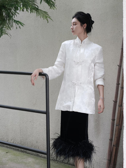 盛唐牡丹 |小立领盘扣新中式提花西装 商品图5