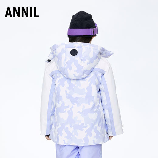 ☆【实体店同款】女童潮酷防风防水防油85%鸭绒中长款羽绒服2023年冬季新款安奈儿童装AG345611 商品图2