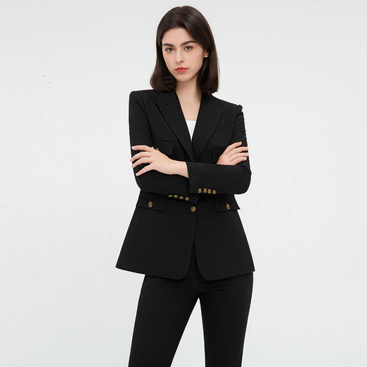 IWY/黑色西装职业套装女正装高档前台接待珠宝店案场客服工作服C13319+P33319 商品图3