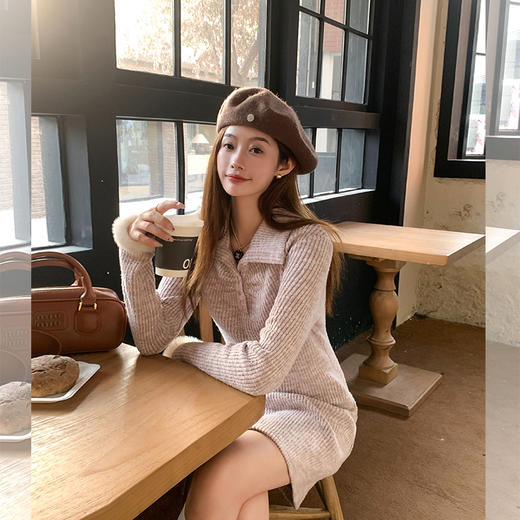 <曾小咸推荐>【嗲精学妹】紫色Polo领连衣裙 商品图3