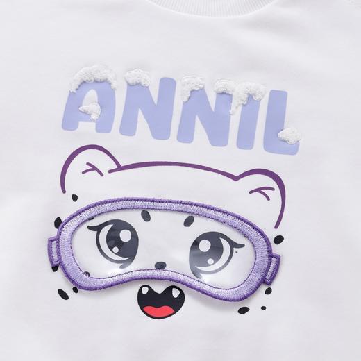 ☆【实体店同款】女童萌趣小豹子圆领长袖棉上衣卫衣2023年冬季新款安奈儿童装XG341805 商品图6