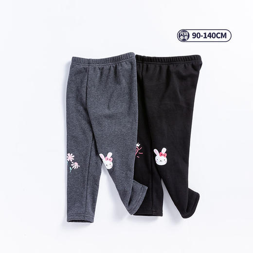 贝贝怡弹力加绒打底裤女童长裤纯棉修身高档秋冬款柔软中厚弹性好213K2246 商品图3