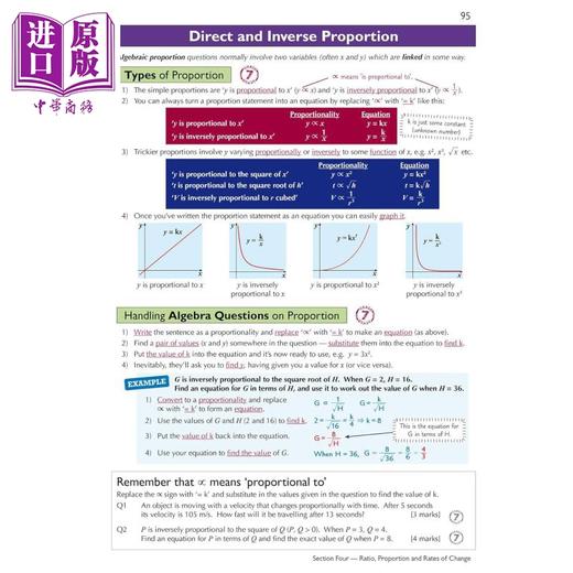 【中商原版】英国原版CGP教辅 2021年新GCSE数学完整修订和实践 高级 New 2021 GCSE Maths Complete Revision & Practice 商品图4