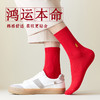 洁丽雅鸿运男袜5双装中筒袜子棉质大红袜子本命年结婚喜庆袜子男 商品缩略图1