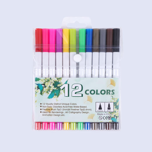 双头水性马克笔12色/24色 商品图1