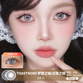 TOASTNOMI / 梦境之城/白银之钥 / 美瞳年抛 / 14.2mm / 明显扩瞳粗边显色提亮混血款