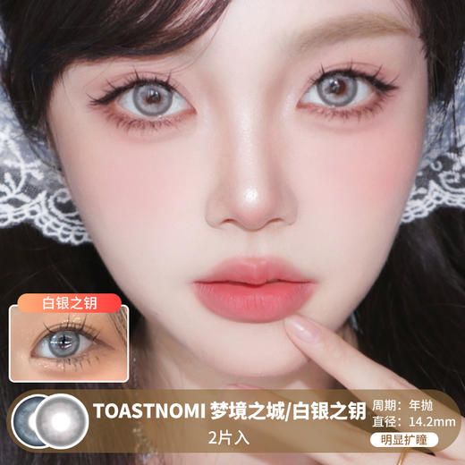 TOASTNOMI / 梦境之城/白银之钥 / 美瞳年抛 / 14.2mm / 明显扩瞳粗边显色提亮混血款 商品图0