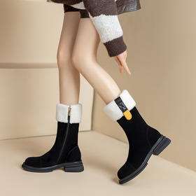 舒适保暖，厚底加绒毛毛鞋马丁靴XWJ-X180-16