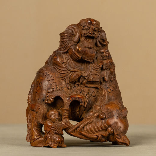清 竹雕戏象图摆件 商品图0